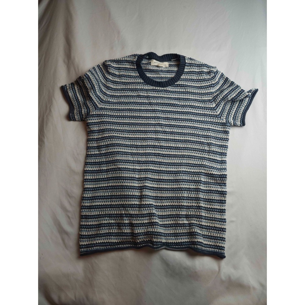 Aeropostale Pullover Sweater Womens Size XS Blue Knit Striped Coastal Grandma